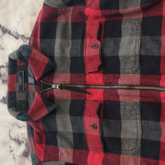 Chaps Women's zip up plaid flannel shirt - Picture 3 of 5